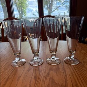 Set of 4 Pilsner Beer Glasses with Footballs